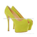 Leather Fashionable High Heels/Start-up Shoe, OEM Orders Welcomed